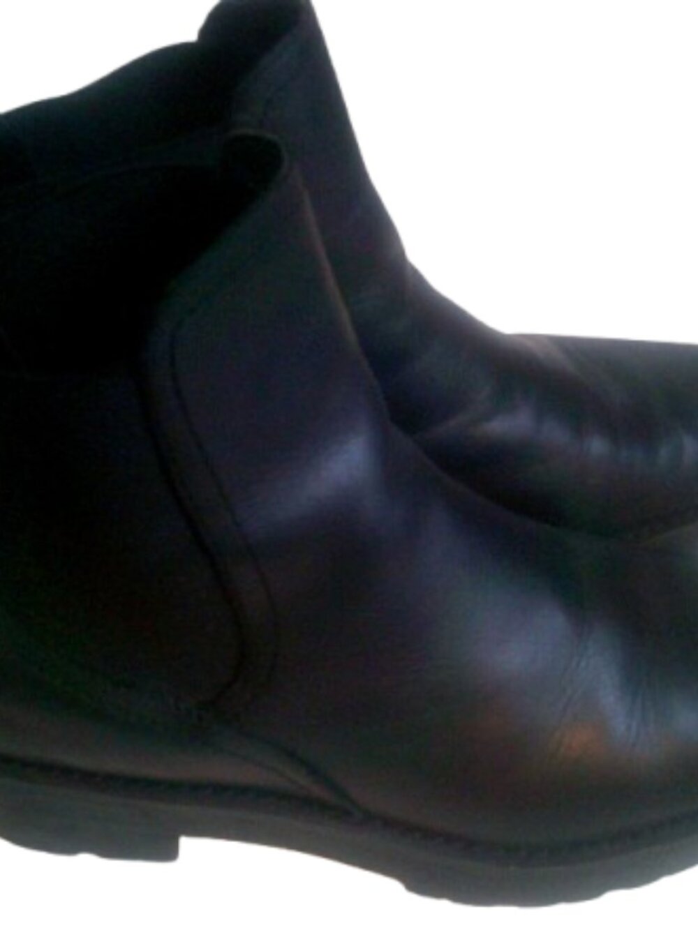 Classic Black Leather Chelsea Boots w/ side panels Chunky Sole Sz 8 Sam Edelman